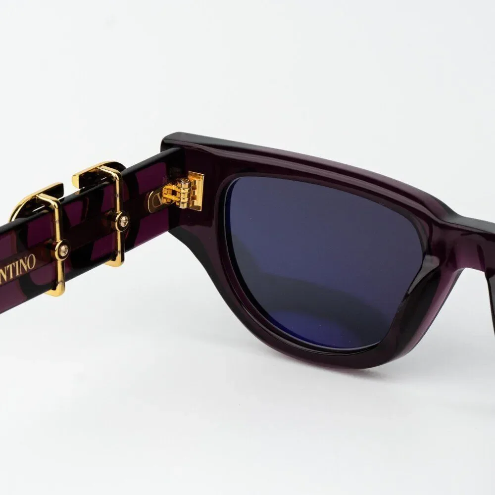 Valentino Men Sunglasses Crystal Purple Grey Cat Eye V - DUE VLS-103D-50